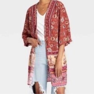 Knox Rose Floral Boho Kimono Cardigan